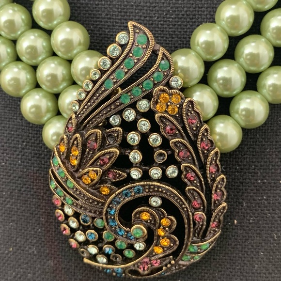 Heidi Daus TEARED TAPESTRY 3 Strand NECKLACE Paisley - Picture 2 of 10